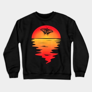 Butterfly vaporwave sunset butter fly synthwave Crewneck Sweatshirt